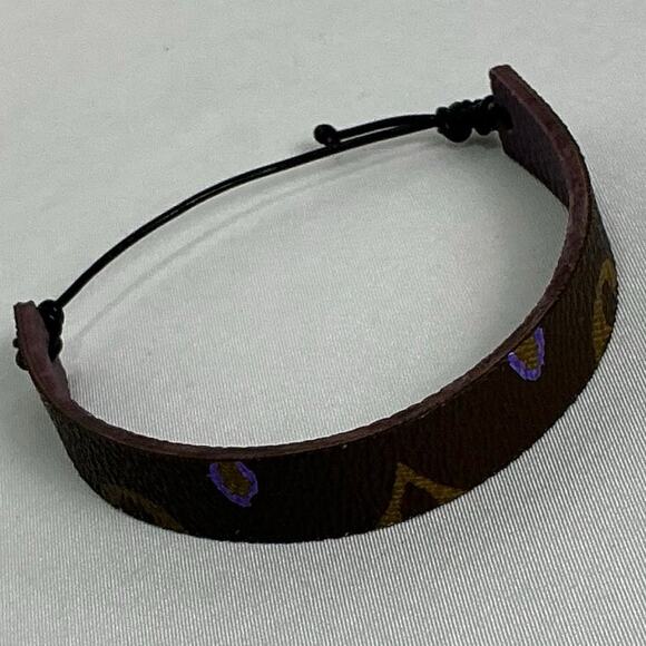 Louis Vuitton Monogram Canvas Slide Bracelet dark purple leather - Picture 4 of 12